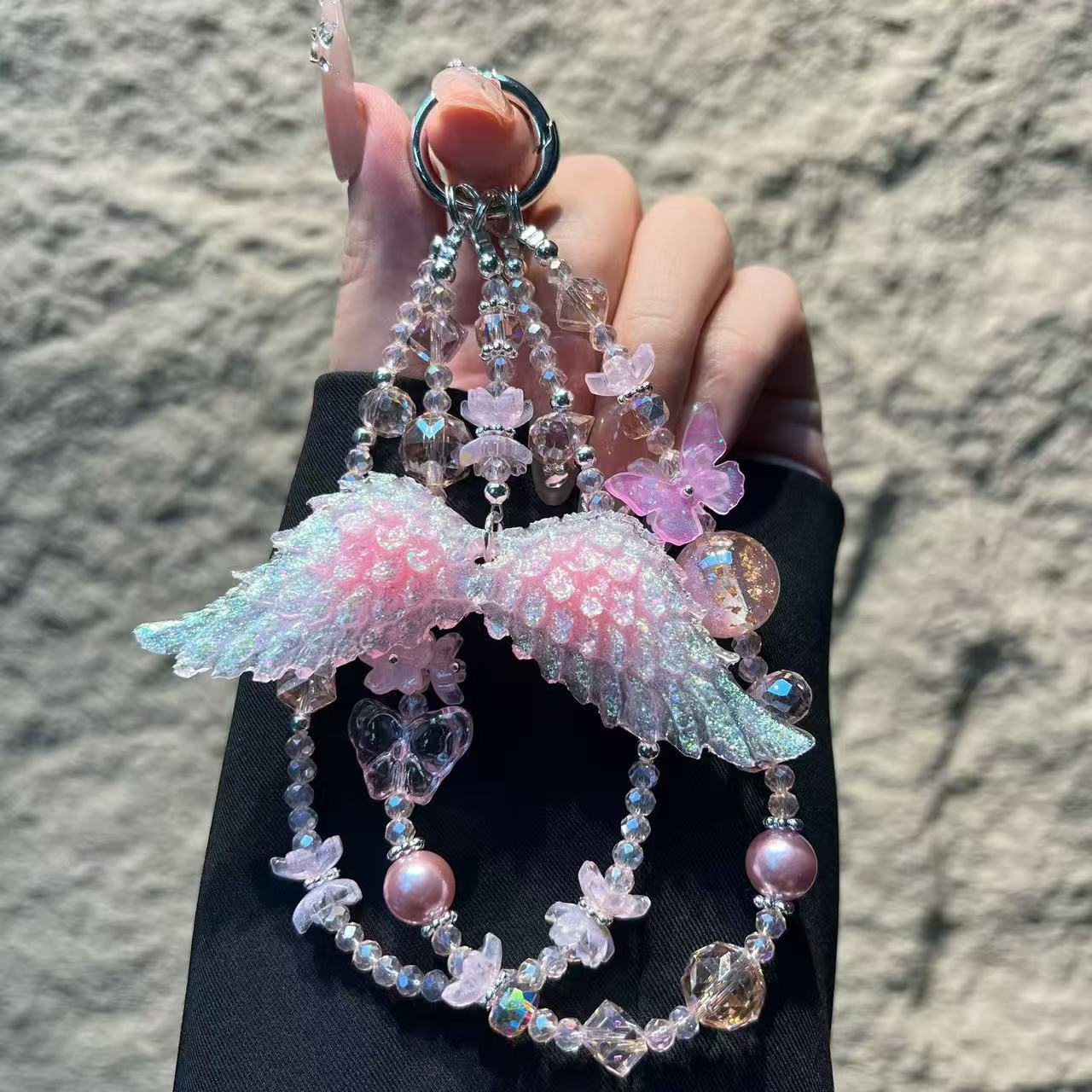 20pcs Beaded Phone Wrist Strap Lanyard Chain Sparkling Wristlet Bracelet for Women