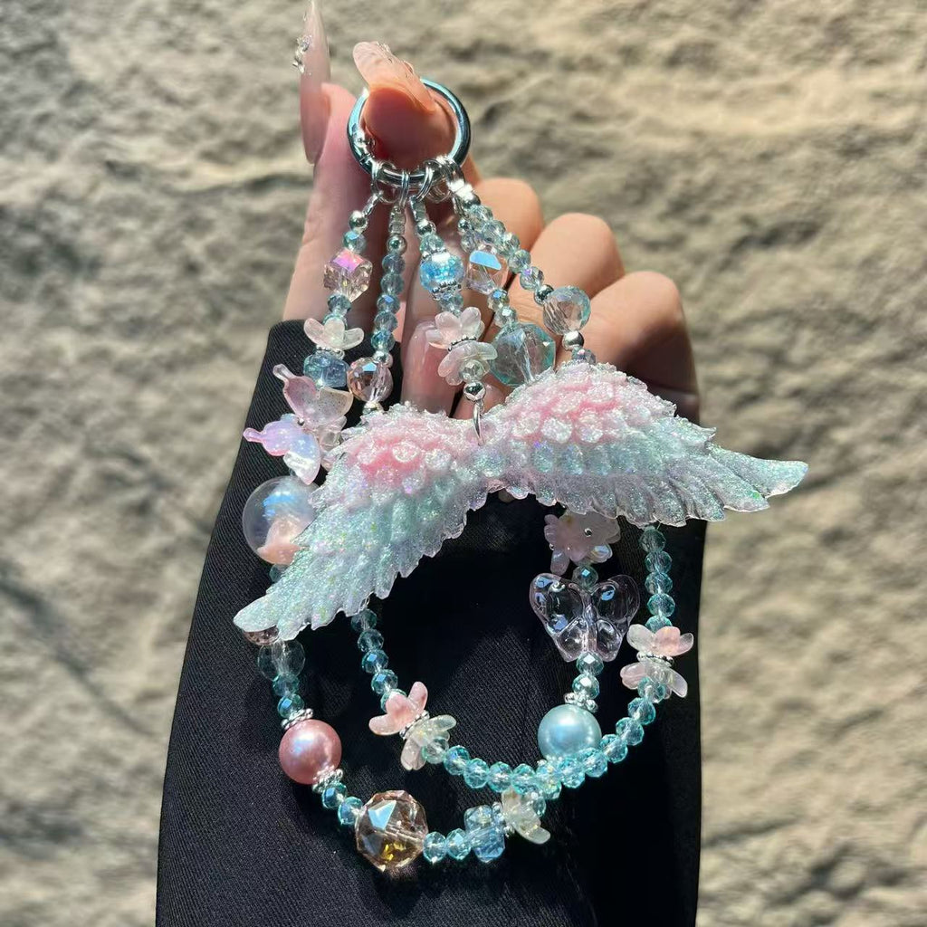 20pcs Beaded Phone Wrist Strap Lanyard Chain Sparkling Wristlet Bracelet for Women