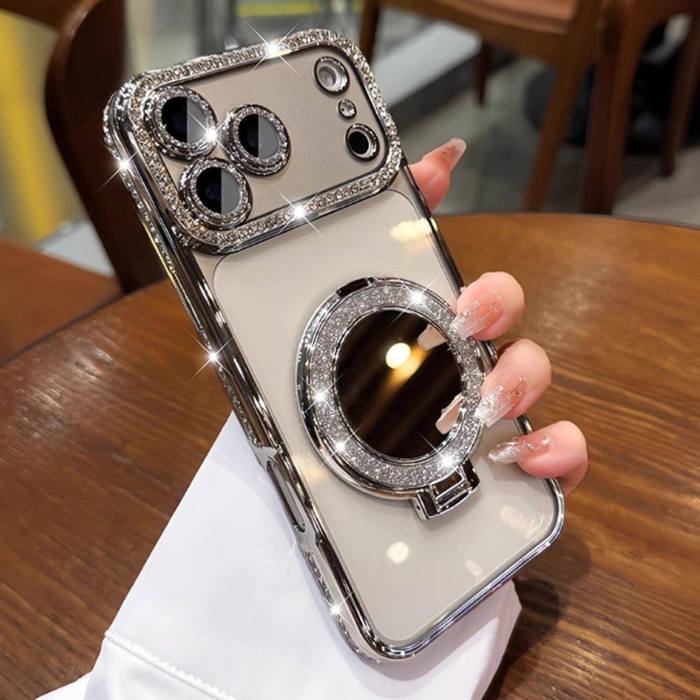 For iPhone 17 Pro Max 16 15 14Plus 13 12 11 Bling Glitter Mirror Shockproof Case