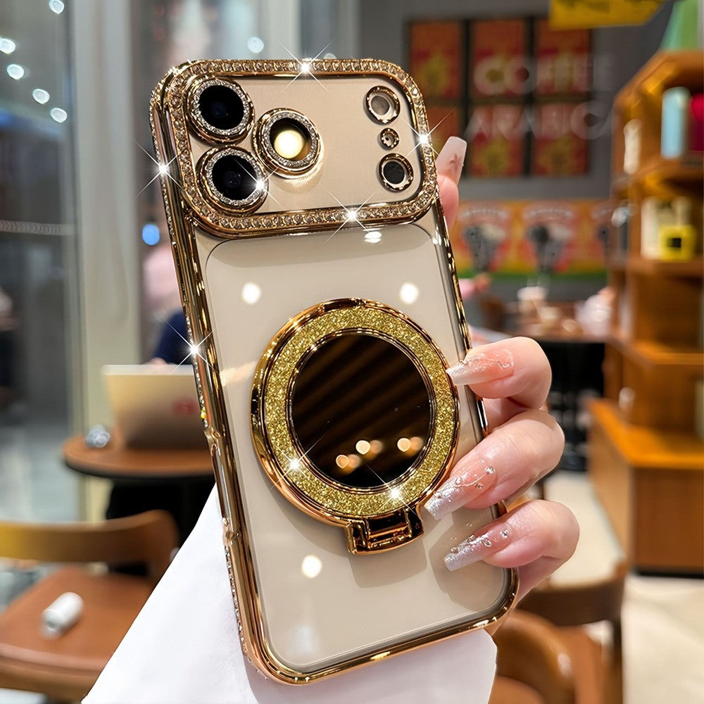 For iPhone 17 Pro Max 16 15 14Plus 13 12 11 Bling Glitter Mirror Shockproof Case