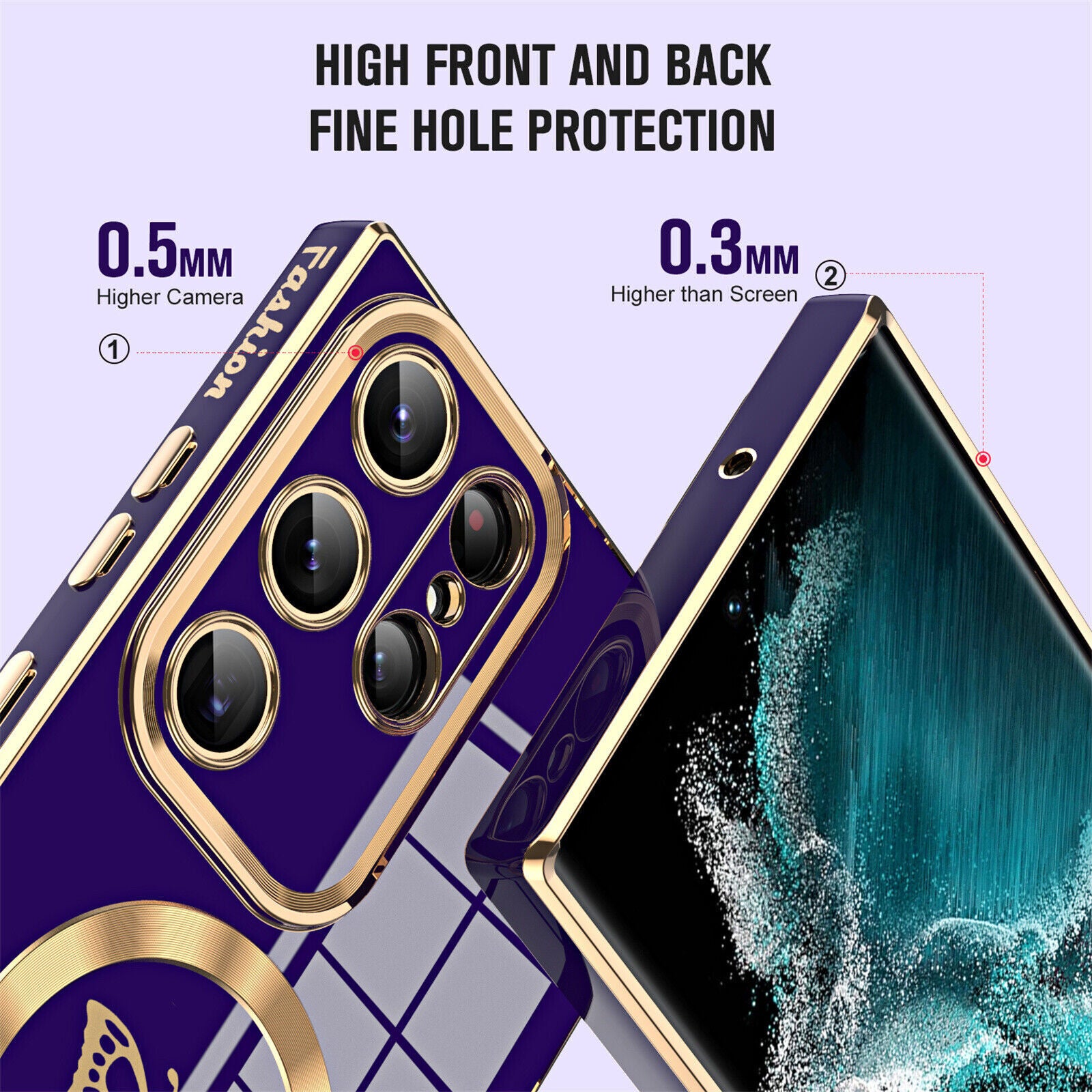 Fr Samsung Galaxy S24 Ultra/S23 S22 S21+Slim Pattern Mag Safe Plating Case Cover