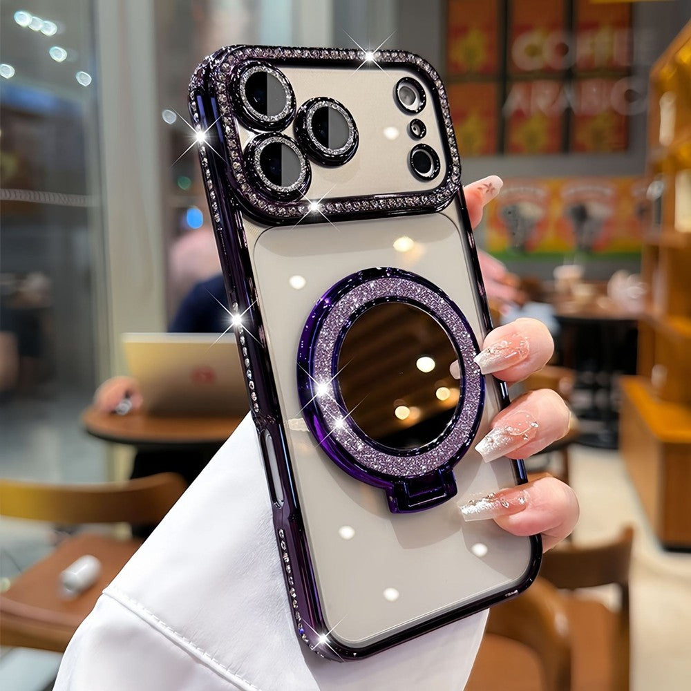 For iPhone 17 Pro Max 16 15 14Plus 13 12 11 Bling Glitter Mirror Shockproof Case