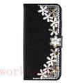 Leather Flip Bling Rhinestone Diamond Wallet Case Girl Cover For Samsung Galaxy