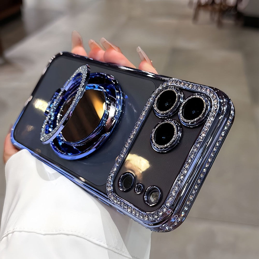 For iPhone 17 Pro Max 16 15 14Plus 13 12 11 Bling Glitter Mirror Shockproof Case