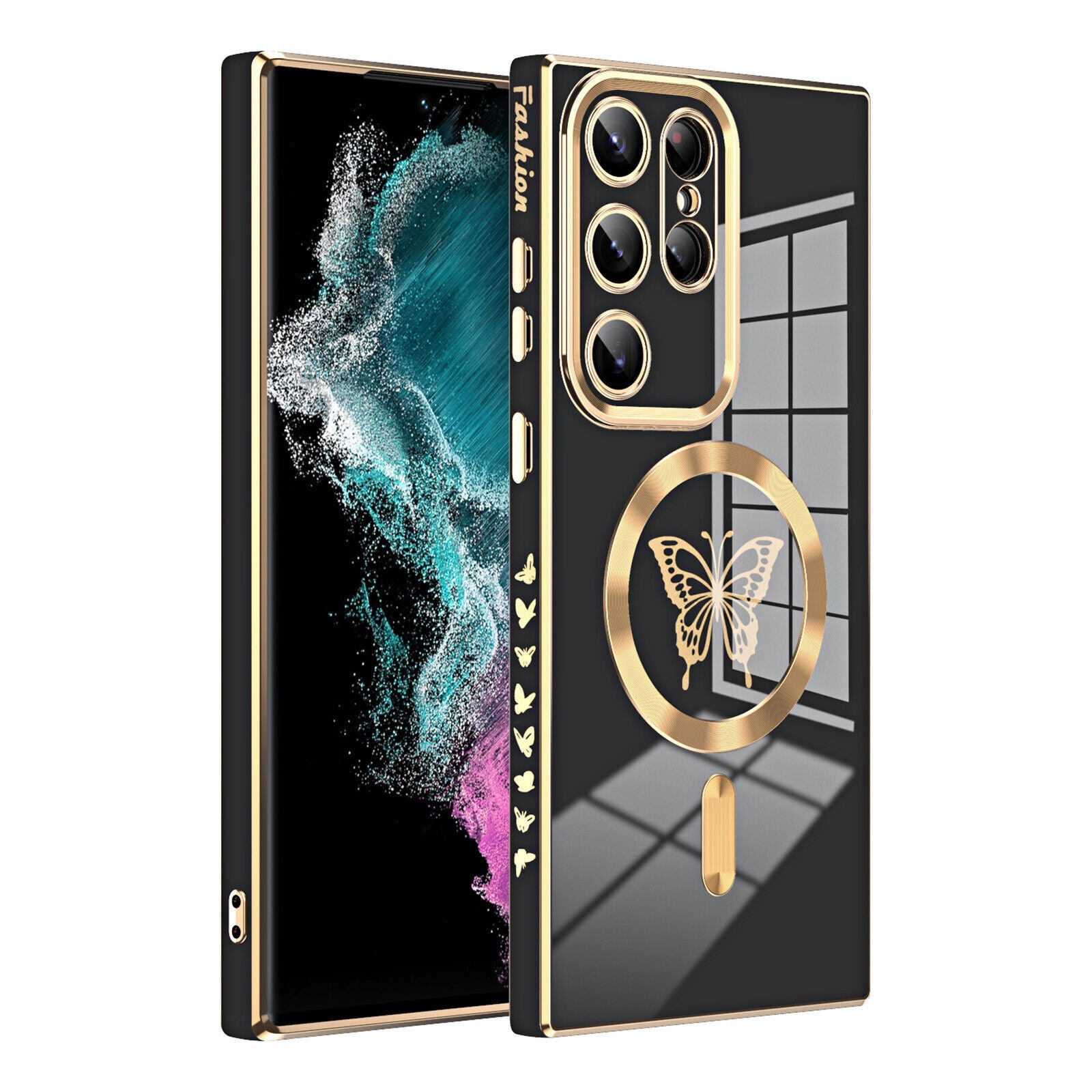 Fr Samsung Galaxy S24 Ultra/S23 S22 S21+Slim Pattern Mag Safe Plating Case Cover