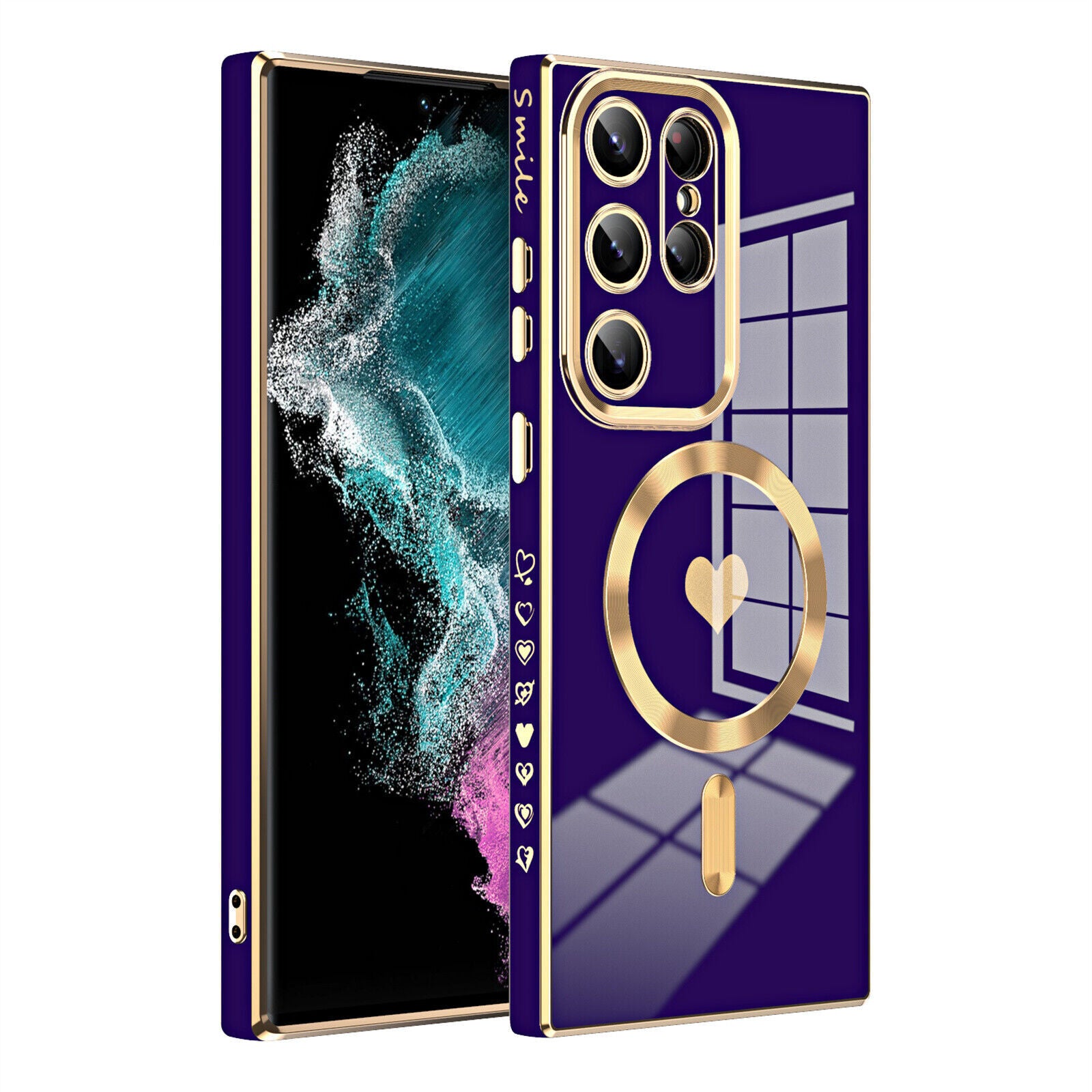 Fr Samsung Galaxy S24 Ultra/S23 S22 S21+Slim Pattern Mag Safe Plating Case Cover