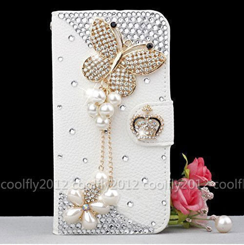 For Samsung Galaxy Bling Flip Leather Diamond Wallet Women Rhinestone Phone Case