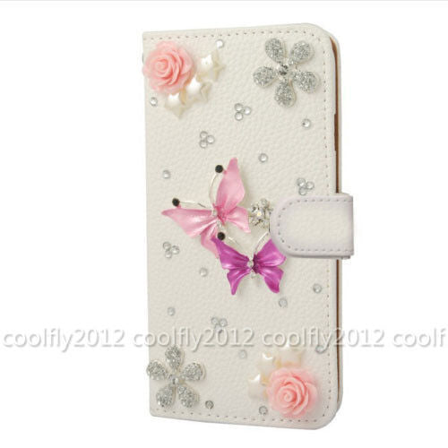 For Samsung Galaxy Bling Flip Leather Diamond Wallet Women Rhinestone Phone Case